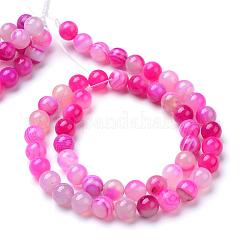 Natural Striped Agate/Banded Agate Bead Strands&nbsp;G-R412-21-8mm