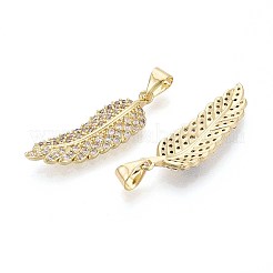 Brass Micro Pave Cubic Zirconia Pendants&nbsp;KK-T071-119G