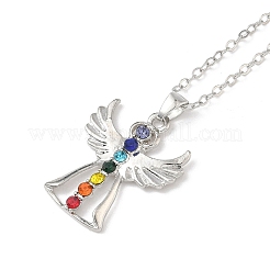 Chakra Angel Alloy Colorful Rhinestone Pendant Necklaces for Women&nbsp;FS-WGF797E-01