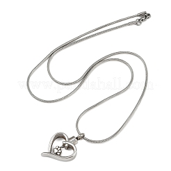 304 Stainless Steel Heart with Paw Print Pendant Pet Urn Ashes Necklaces&nbsp;LS-NJEW-S455-04P