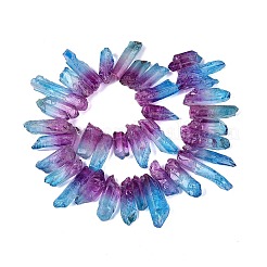 Two Tone Spray Painted Natural Quartz Crystal Points Beads Strands&nbsp;G-Q610-03G