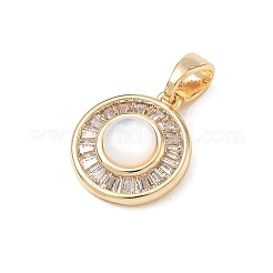 Brass Pave Clear Cubic Zirconia Charms&nbsp;CU-CBA746B-01G