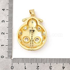 Brass Micro Pave Cubic Zirconia Pendants&nbsp;KK-I359-12G