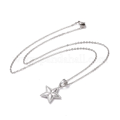Non-Tarnish 304 Stainless Steel Pentagram Pendant Necklace for Women&nbsp;STAS-E154-23P