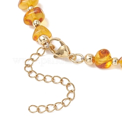 Natural Amber Chip Beaded Necklaces for Women&nbsp;NJEW-JN05862