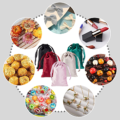20Pcs 5 Colors Rectangle Velvet Packing Pouches&nbsp;TP-NB0001-51