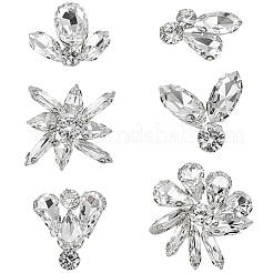 12Pcs 6 Styles Alloy Glass Cabochons&nbsp;DIY-GF0013-78