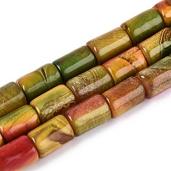 Dyed Natural Fire Crackle Agate Beads Strands&nbsp;G-T144-58A-01