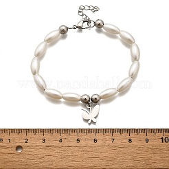 304 Stainless Steel Butterfly Charm Bracelets for Women&nbsp;BJEW-C098-08P