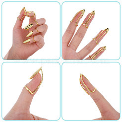 5Pcs Fingernail Shaped Brass Alloy Finger Rings for Women&nbsp;MRMJ-GL0001-21