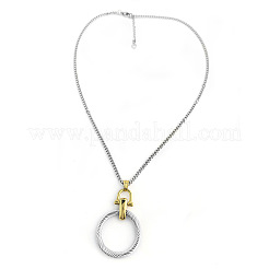 Twist Ring 304 Stainless Steel Pendant Necklaces for Women&nbsp;FS-WG54FE7-02