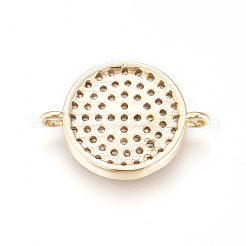 Brass Micro Pave Cubic Zirconia Links&nbsp;ZIRC-L078-032G-NR