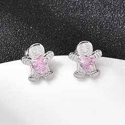 925 Sterling Silver Stud Earrings&nbsp;EJEW-D342-02P