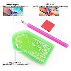 DIY Diamond Painting Hanging Woven Net/Web with Feather Pendant Kits&nbsp;DIY-I084-07