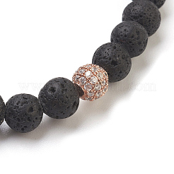 Natural Lava Rock Beads Stretch Bracelets&nbsp;BJEW-JB03839-04