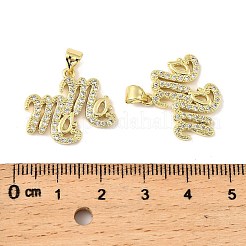 Mother's Day Brass Micro Pave Cubic Zirconia Pendants&nbsp;KK-M324-02H-G