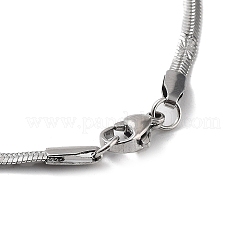 Non-Tarnish 304 Stainless Steel Flat Snake Chain Necklaces for Women&nbsp;NJEW-D058-05P