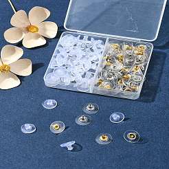 Brass Bullet Clutch Bullet Clutch Earring Backs with Pad&nbsp;KK-FS0001-43