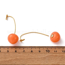Fruit Brass Resin Stud Earrings&nbsp;EJEW-A140-03A-G