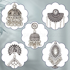 8 Pairs 8 Style Zinc Alloy Dangle Stud Earrings for Women&nbsp;EJEW-AN0003-17