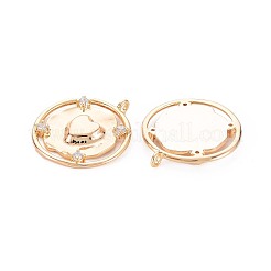 Brass Micro Pave Clear Cubic Zirconia Pendants&nbsp;KK-S364-110