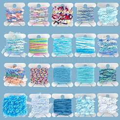 20 Bundles 20 Styles Cotton and Polyester Lace Ribbon&nbsp;OCOR-GF0004-91