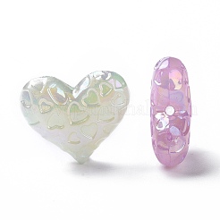 UV Plating Rainbow Iridescent Luminous Acrylic Beads&nbsp;X-OACR-E010-13