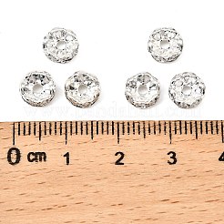 Brass Grade A Crystal Rhinestone Spacer Beads&nbsp;RB-A006-7MM-S