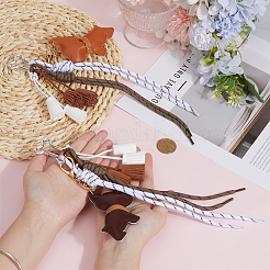 2Pcs Dog Polyester & PU Leather & Faux Suede Tassel Pendant Decorations&nbsp;HJEW-DR00266