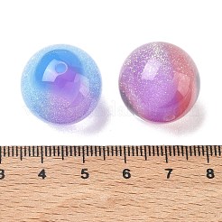 Luminous Two Tone Resin & Glitter Powder Beads&nbsp;RESI-F073-04