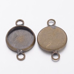 Brass Cabochon Connector Settings&nbsp;KK-E058-AB-NF