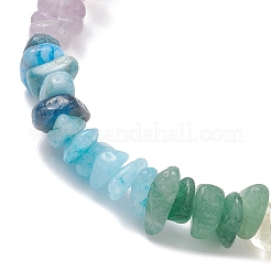 Chakra Natural Rose Quartz & Green Aventurine & Sunstone & Lavender Amethyst & Citrine & Apatite & White Jade Chip Beads Stretch Bracelets for Women&nbsp;BJEW-JB13113