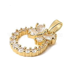 Brass Micro Pave Cubic Zirconia Pendants&nbsp;KK-E804-12G-A