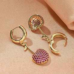 Cherry Brass Micro Pave Cubic Zirconia Hoop Earrings&nbsp;EJEW-M077-04G-02