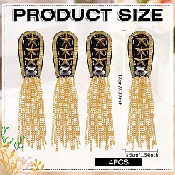 Cloth & Alloy Tassel Epaulettes&nbsp;AJEW-WH0410-181G