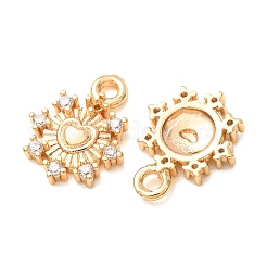 Valentine's Day Brass Micro Pave Clear Cubic Zirconia Charms&nbsp;CU-K002-13G
