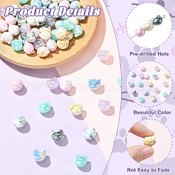 60Pcs 6 Colors UV Plating Opaque Acrylic Beads&nbsp;OACR-CJ0070-71