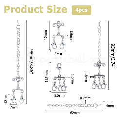 4 Pcs Alloy Chain Extender with Lobster Claw Clasps&nbsp;FIND-WH0126-552