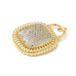 Brass Micro Pave Cubic Zirconia Pendants&nbsp;KK-L239-001G
