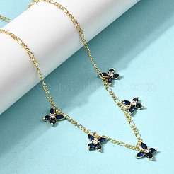 Brass Micro Pave Cubic Zirconia Butterfly Pendant Necklaces&nbsp;NJEW-B157-23G
