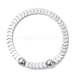 2Pcs Non-magnetic Synthetic Hematite Beads Stretch Bracelets&nbsp;BJEW-JB12593