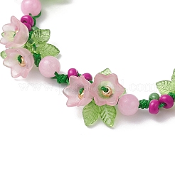 2Pcs Flower Acrylic & MIYUKI Seed Beads & Natural Carnelian & Yellow Jade Bracelets&nbsp;BJEW-MZ00221