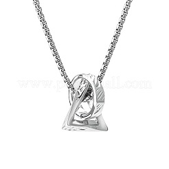 Alloy Ring with Triangle Pendant Necklaces for Men&nbsp;WG487F5-01