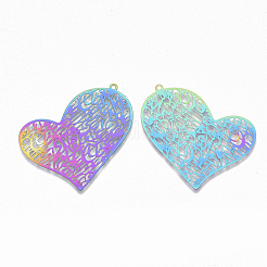 Ion Plating(IP) 201 Stainless Steel Filigree Pendants&nbsp;STAS-S108-76