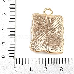 Brass Enamel & Natural Pearl Rectangle with Flower Pendants&nbsp;KK-K351-51G-03