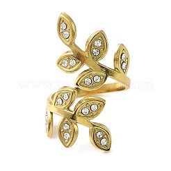 Ion Plating(IP) 304 Stainless Steel Open Cuff Ring for Women&nbsp;RJEW-F166-12G-02