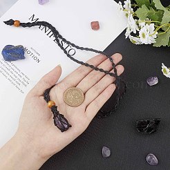 Adjustable Braided Waxed Cord Macrame Pouch Necklace Making&nbsp;MAK-WH0008-02B
