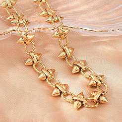 304 Stainless Steel Spiked Cone Link Chain Necklaces for Women&nbsp;SA-H001-22G