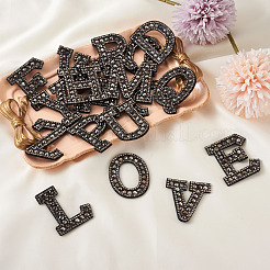 Alphabet Resin Rhinestone Patches&nbsp;DIY-TAC0005-45H