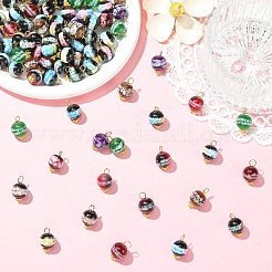 100Pcs Baking Paint Imitation Jade Glass Pendants&nbsp;PALLOY-CJ00195